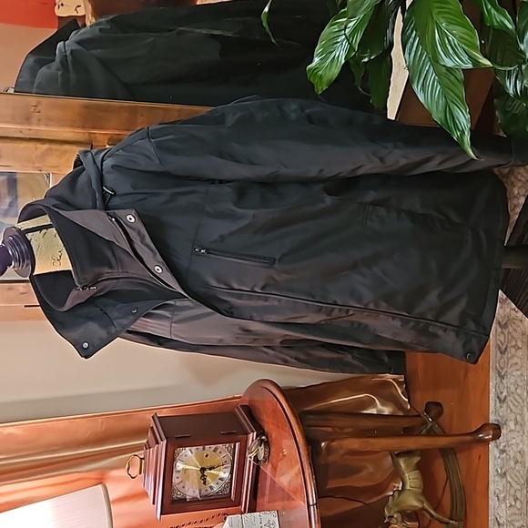 Roundtree & Yorke Black Water Resistant Double lined coat with hood size XXL - Picture 3 of 12